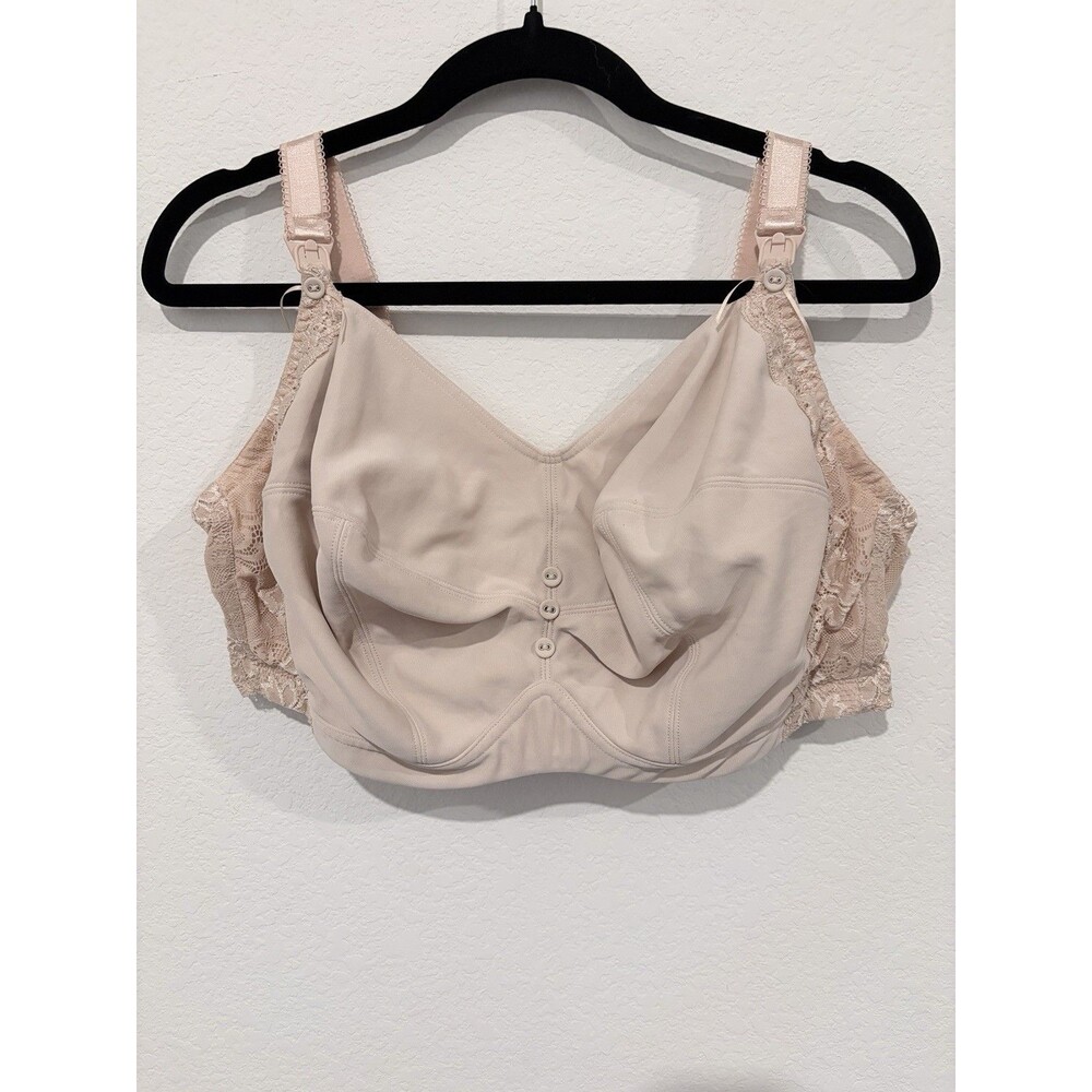 Cake Maternity Lingerie Pink Lace Button Nursing Bra Size 42J